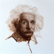 Obra de Lluís Ribas del busto de Albert Einstein